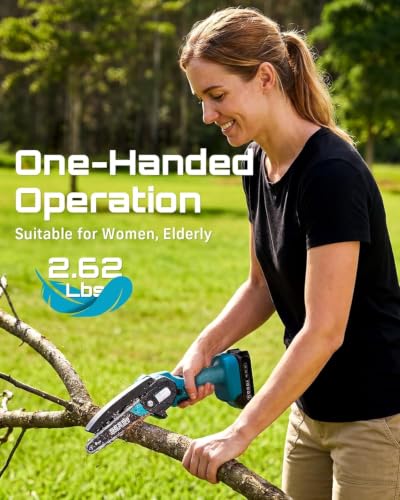 Seesii Mini Chainsaw, 6-inch Mini Chainsaw Cordless - Image 4