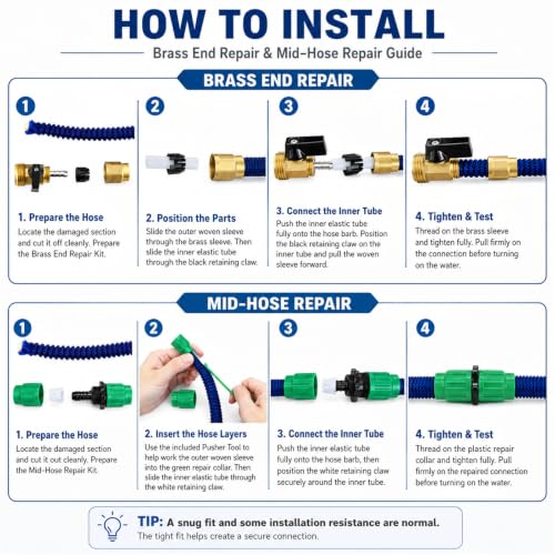 Expandable Hose Repair Kit for End & Mid-Hose Leaks | Home Repair - Image 7