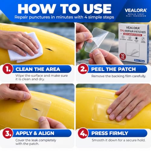 Inflatable Patch Repair Kit, 10 Clear TPU Patches - Image 6