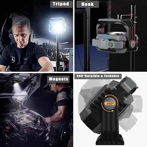 COB Work Light Rechargeable Magnetic Work Lights 1500LM | Home Repair - Image 4