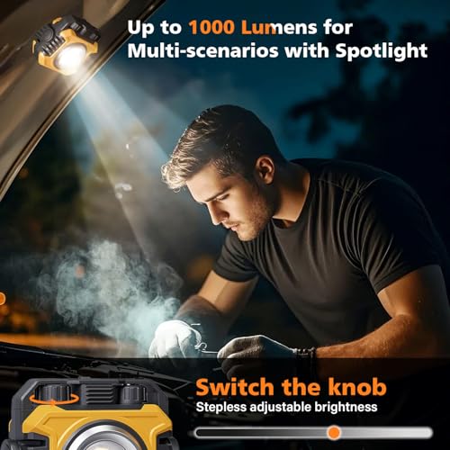 Samyoung 2-Pack 2400LM Magnetic Rechargeable Work Light, Up to 80 - Image 5