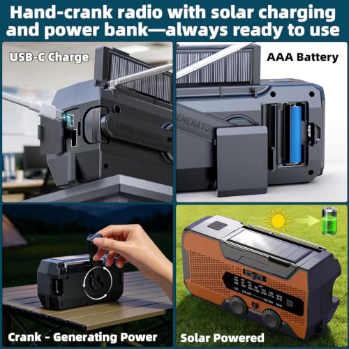 Solarbaby 10000mAh Hand Crank Emergency Radio, NOAA - Image 3
