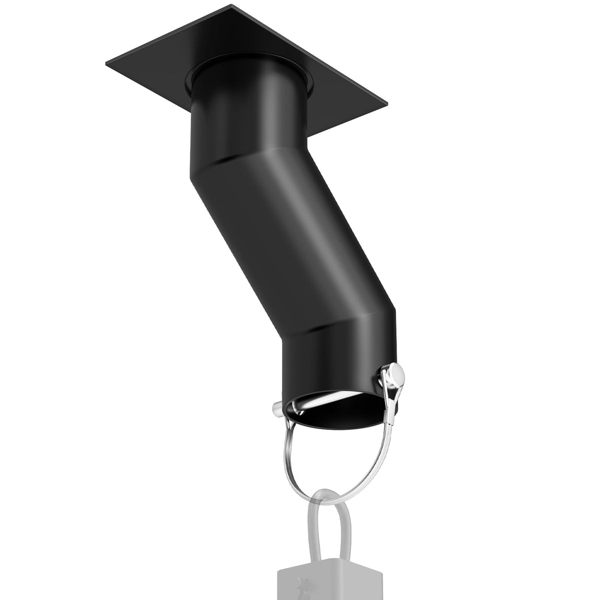 Black Metal Gutter Downspout Rain Chain Adapter - Image 1