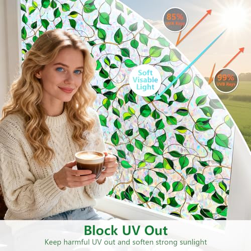 Kromapolis Window Privacy Film Rainbow Decorative Stickers, 17.5" - Image 4
