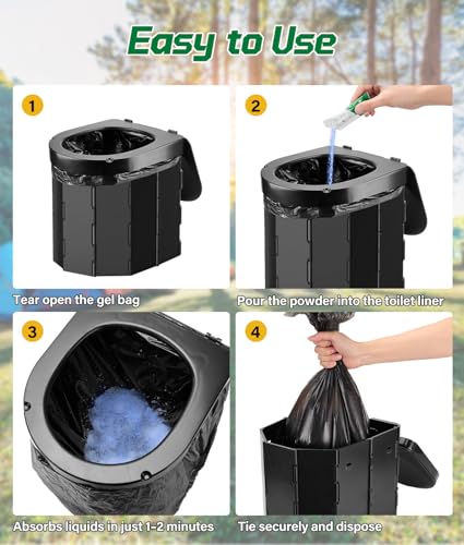 40 Portable Toilet Bags with 40 Poo Gel Set - Image 7