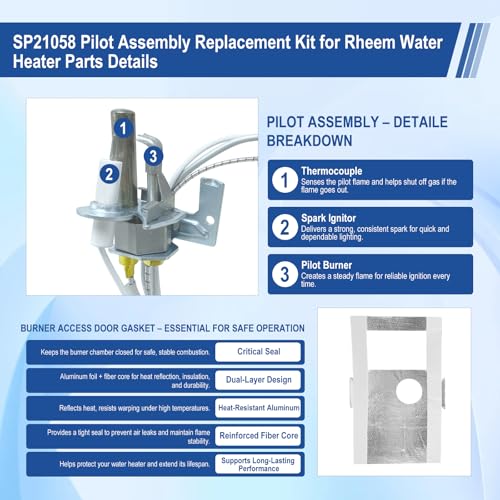 SP21058 Pilot Assembly Replacement Kit for Rheem Water Heater - Image 6