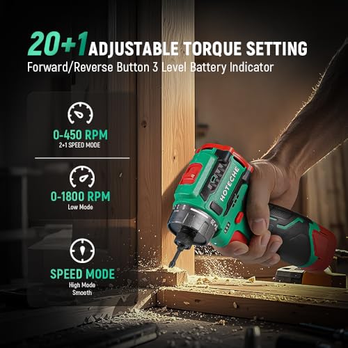 Hoteche Cordless Brushless Screwdriver - 2.0Ah Battery | Hand Tools - Image 7