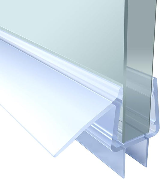 Frameless Glass Shower Door Bottom Seal Strip, Compatible with 3/8" Glass, 36" Shower Door Sweep to Prevent Leaks and Create a Water Barrier,Clear Vinyl Door Seal Strip