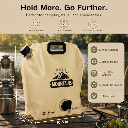 Collapsible Water Container Portable Water Jug with Spigot - Image 3