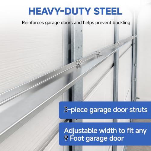 9FT Garage Door Strut, Heavy Duty Galvanized Steel Garage - Image 7