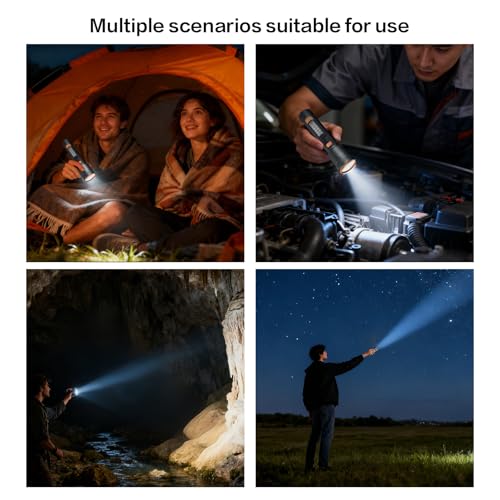 VAVOFO Rechargeable LED Flashlight, Gray & Orange - Image 8