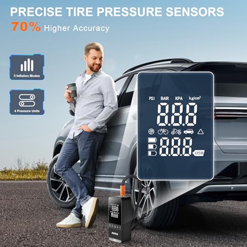 Tire Inflator Portable Air Compressor, 150 PSI Cordless - Image 4