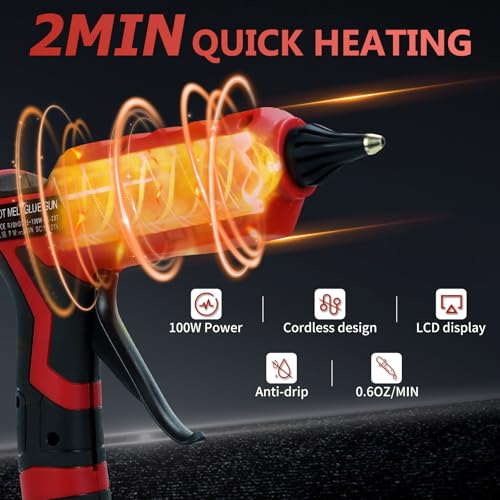 Cordless Hot Glue Gun for Milwaukee 18V Battery, 100W Wireless - Image 5