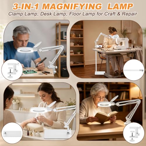 15X Magnifying Lamp with Light, 3-in-1 LED Lighted | Hand Tools - Image 7