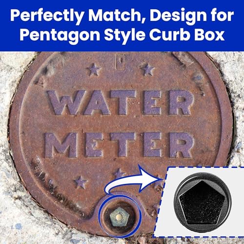 Enhon Curb Box Wrench, Water Meter Key, Penta Socket,1 Pack,Black - Image 4