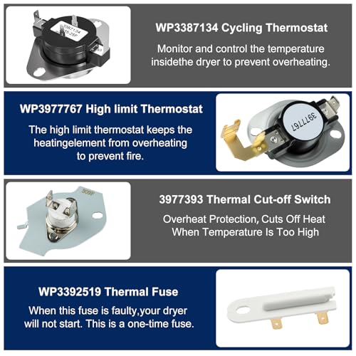 279838 Dryer Heating Element Kit for Whirlpool, Kenmore, Maytag - Image 4