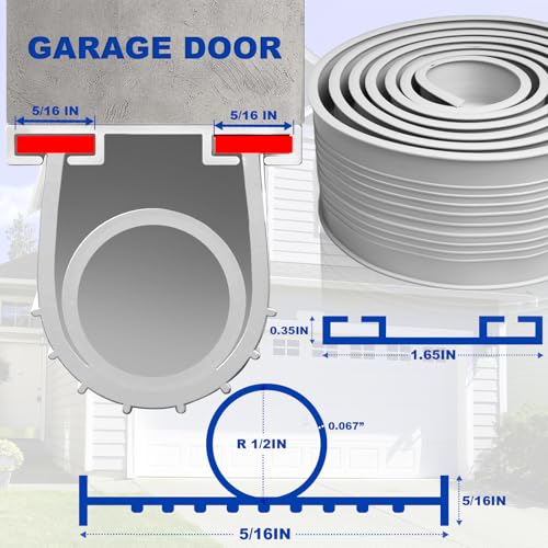 Garage Door Bottom Seal, 5/16 T-End Rubber Weather Stripping - Image 4