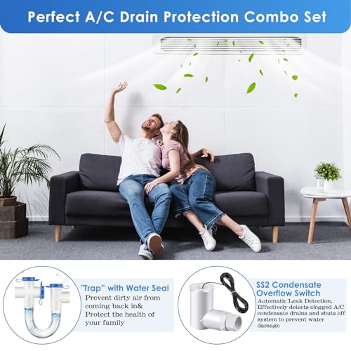 2 Pack Condensate Trap and Float Switch HVAC Kits for HVAC - Image 3