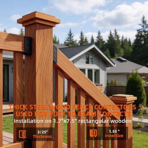 30° Deck Railing Stair Brackets Connectors,Heavy Duty Steel 1.2 - Image 5