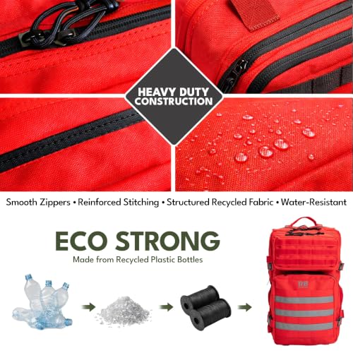 Xtreme Tactical Travel Bag, 30L Carry-On Backpack, Red - Image 7