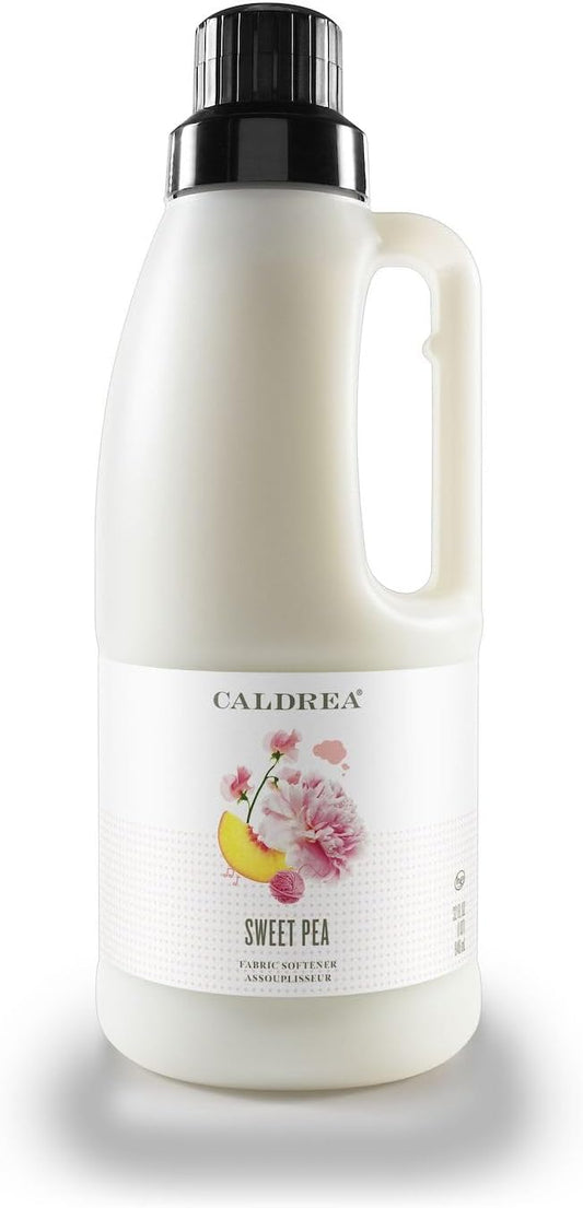 Caldrea Liquid Fabric Softener, Plant Derived, Helps Remove Static And Wrinkles, Sweet Pea Scent, 32 Oz