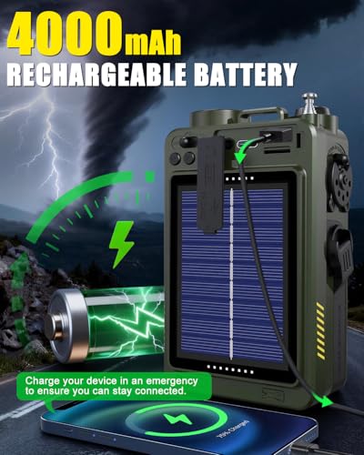 Emergency Radio Hand Crank Solar - R11 NOAA/AM/FM Shortwave Radio - Image 6