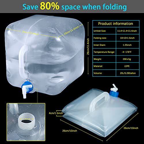 5 Gallon Collapsible Water Container with Spigot, Camping - Image 3