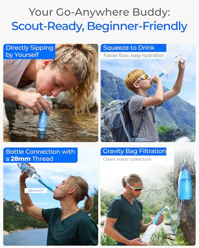 Waterdrop Gravity Water Filter Straw, Camping Water Filter - Image 5