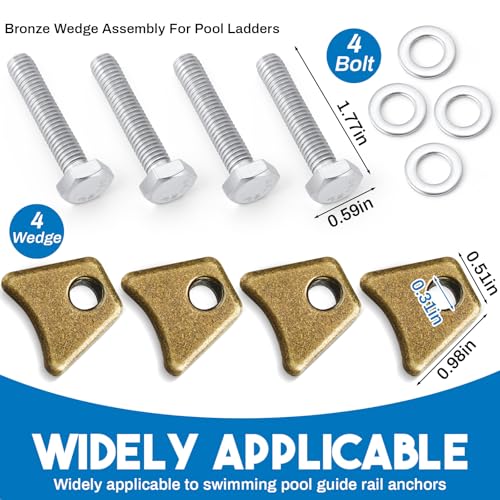 4 Pcs Pool Ladder Anchors Bronze Wedge Assembly Swimming - Image 4