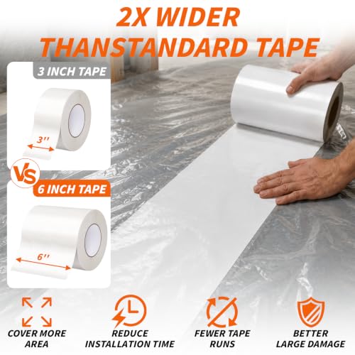 1 Roll Vapor Barrier Tape 6 Inch x 200 FT Polyethylene Moisture - Image 4