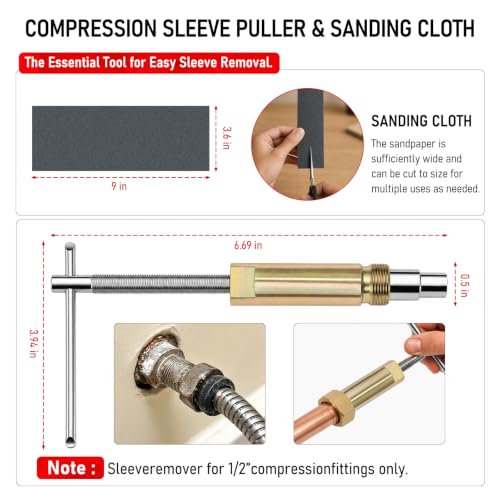 Angle Stop Wrench Kit, 1/2" Compression Sleeve Puller - Image 4