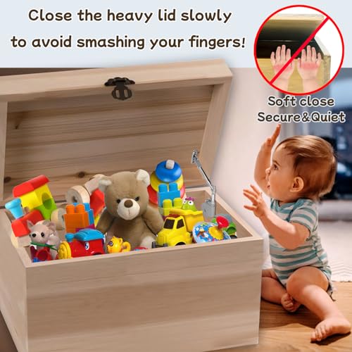 HBL' 2 Pack | Tension Adjustable Soft Close Hinges for Toy Boxes - Image 5
