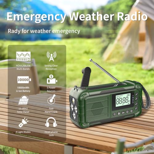 Emergency NOAA Weather Radio, 10000mAh - Image 3