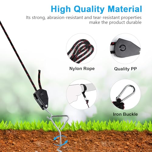 RV Awning Tie Down Kit 10mm Rope, Heavy Duty Wind-Proof - Image 5