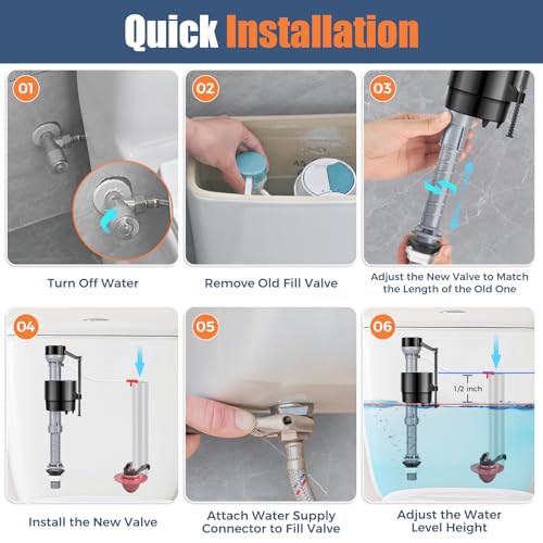 Toilet Flusher Replacement Kit, Fill Valve - Image 7