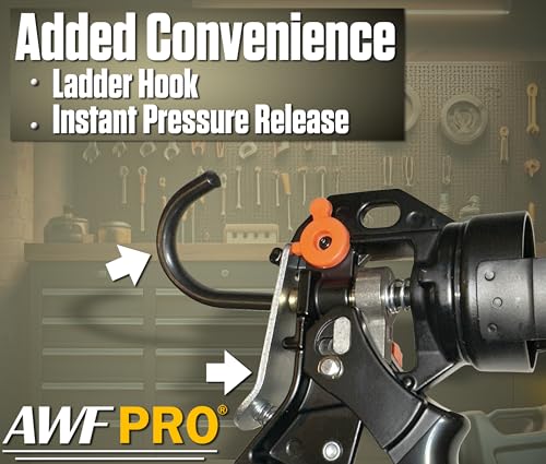 AWF PRO 10 oz Dual Thrust Caulk Gun, 25:1 or 12:1 Thrust Ratio - Image 7