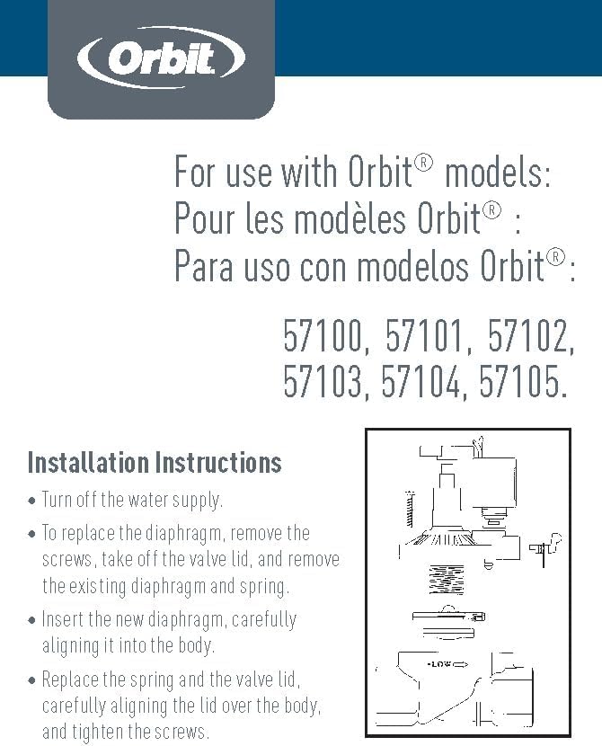 2-Pack Orbit WaterMaster Underground 57045 Diaphragm Repair Kit - Image 5