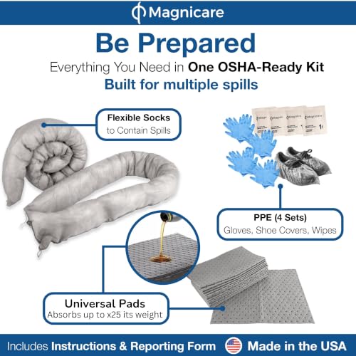 Spill Kit OSHA Approved - Biohazard Clean up Kit - Oil, Water & - Image 3