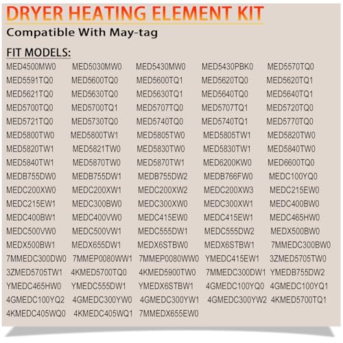 MED6200KW0 MEDB755DW2 MEDB766FW0 Dryer Heating Element Kit - Image 5