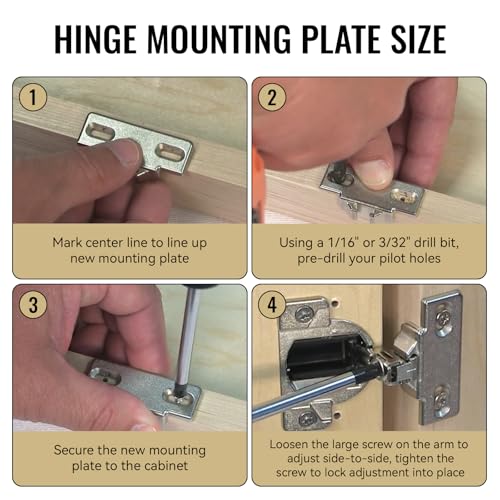 4 Pack Hinge Mounting Plate Replacement for Blum 1 3/8" - Image 7