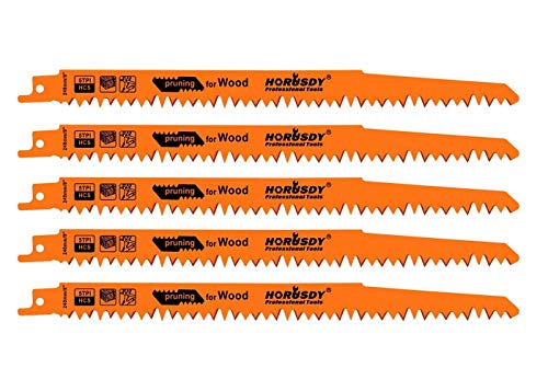 5-Pack 9-Inch Wood Pruning Reciprocating Saw Blades, 5TPI - Image 2