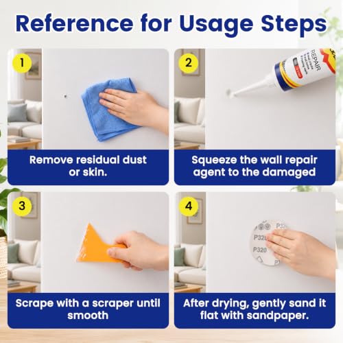 Drywall Repair Kit 3 Tubes,Spackle Wall Repair Paste Kit - Image 7