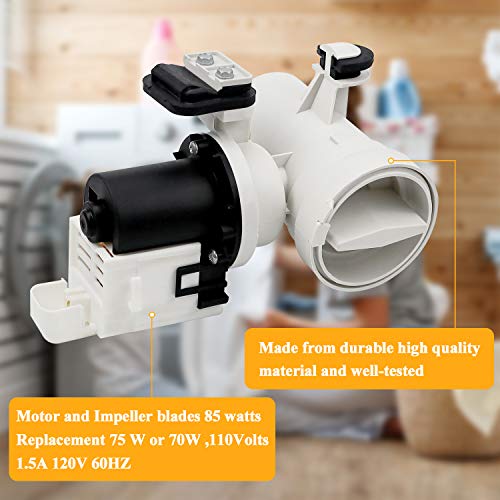 WPW10730972 W10130913 W10130913-B Washer Drain Pump - Image 5