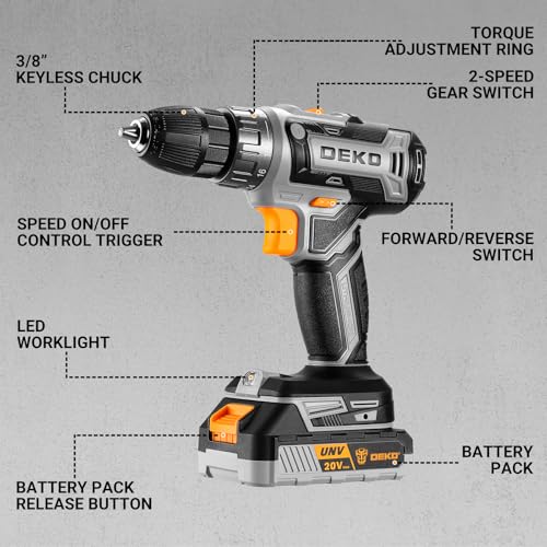Power Drill Cordless: DEKOPRO 20V Electric Drills - Image 5