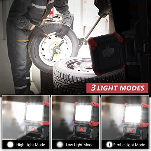 LED Rechargeable Work Light with Clamp, 2Pack 2100LM COB | Hand Tools - Image 6