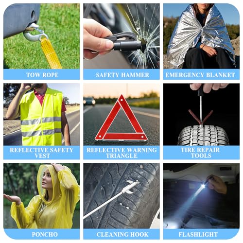 Car Emergency Roadside Assistance Kit with Jumper Cables - Image 7