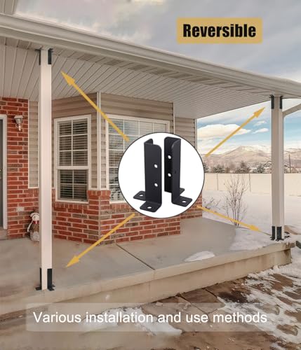 8 Pcs Wood Posts Base for Deck Plate Pergola Brackets Fence Kit - Image 3