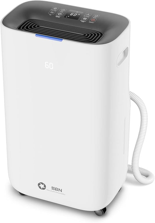5000 Sq Ft Dehumidifier for Basement with Drain Hose, 80 Pint/Day (Standard 53 Pint/Day), Smart Humidity Control, 1.71-Gallon Water Tank, 24h Timer for Home, Bedroom, Bathroom