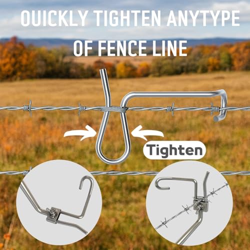 Fence Wire Tightener Kit, 50-Pack 1/4 in. Clips with 1 Tightening - Image 4