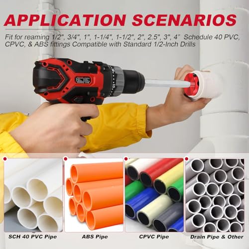 9-Piece PVC Pipe Reamer Kit for 1/2" Drills - 1/2",3/4" - Image 6